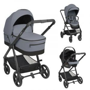 Carrito de bebé 3en1 con capazo Mia gris